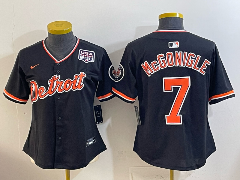 women Detroit Tigers #7 McGonigle black Nike 2026 MLB Jersey 0414002